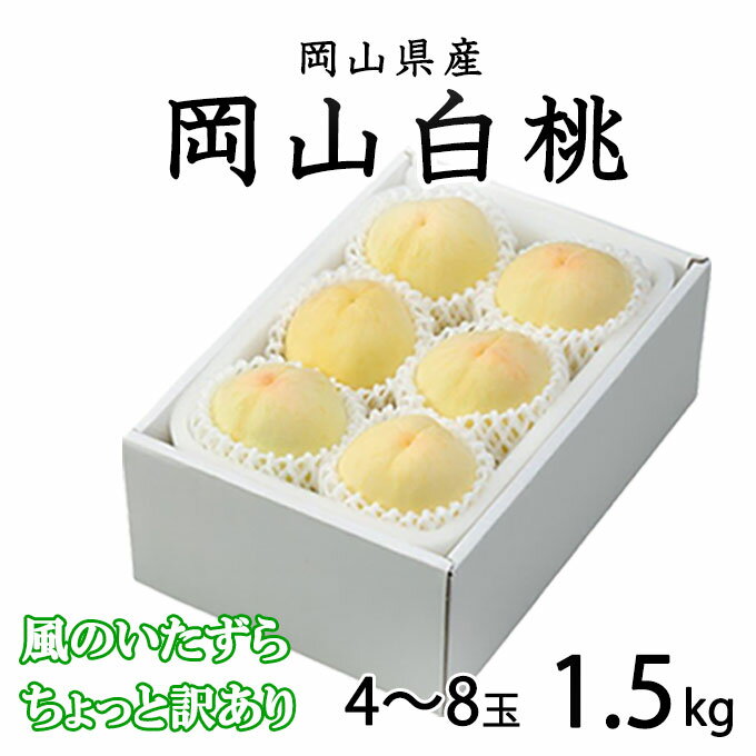 お中元 桃 岡山白桃 ちょっと訳あり 4～8玉 1.5kg 岡山県産 JAおかやま もも モモのサムネイル
