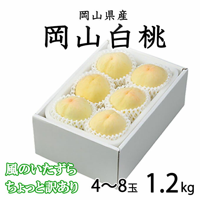 お中元 桃 岡山白桃 ちょっと訳あり 4〜8玉 1.2kg 岡山県産 JAおかやま もも モモ