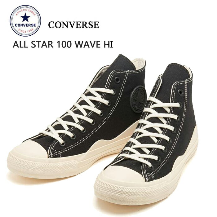 楽天発靴屋 楽天市場店コンバース オールスター 100 ウェーブ ハイ ブラック CONVERSE ALL STAR 100 WAVE HI 1SD031 31306691 ハイカット レディース ガールズ 女の子 キャンバスシューズ ベルクロ シューズ BF楽