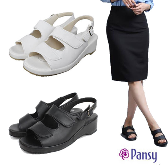 パンジー 靴 サンダル Pansy BB5303 ブラック 黒 ホワイト 白 オフィス 歩きやすい 母の日 ギフト プレゼント
