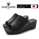 つっかけ レディース モード履き サンダル 婦人 ルチアノバレンチノ LUCIANO VALENTINO 6451 ブラック 厚底サンダル オフィスサンダル 日...