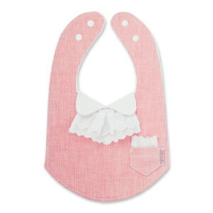 ビブバブ bib-bab スタイ[フォーマルポケットチーフセット＜女の子＞（赤×白レースリボン）]