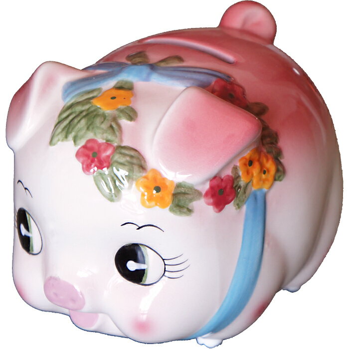 豚の貯金箱 ピギーバンク ブタバンク （小）ピンク Piggy Bank