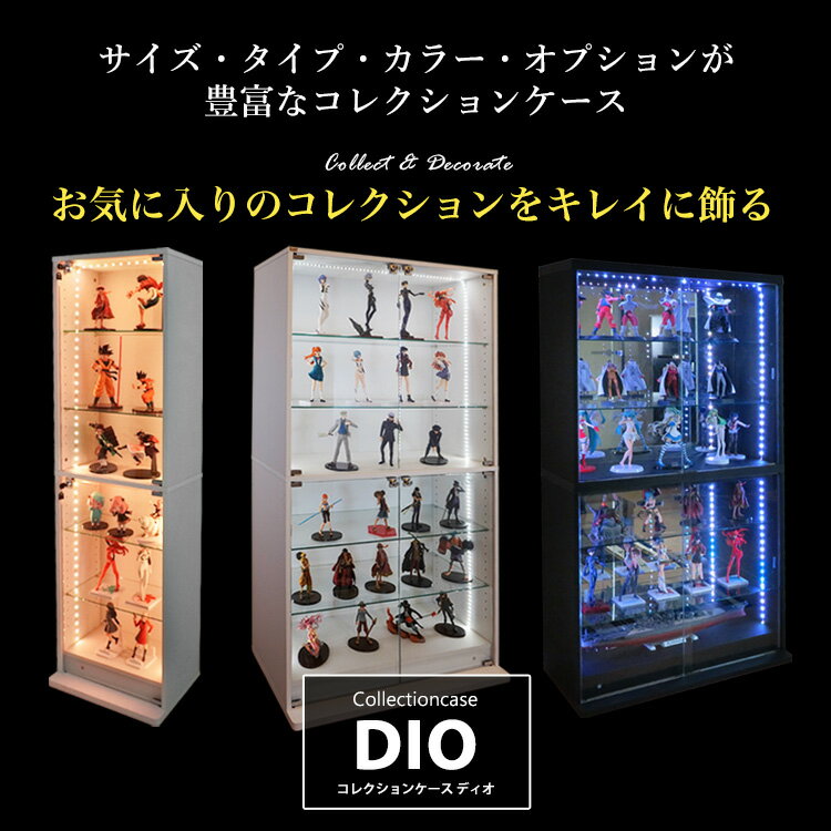 コレクションケース お得なセット コレクションラック DIO ディオ 本体 鍵付 背面...