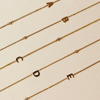 TAIJEWELRYネックレスイニシャルM〜ZゴールドシルバーSIDEWAYINITIALGOLDSILVERNECKLACEWITHCZACCENTSLETTERタイジュエリーレディースアクセサリージュエリープレゼント
