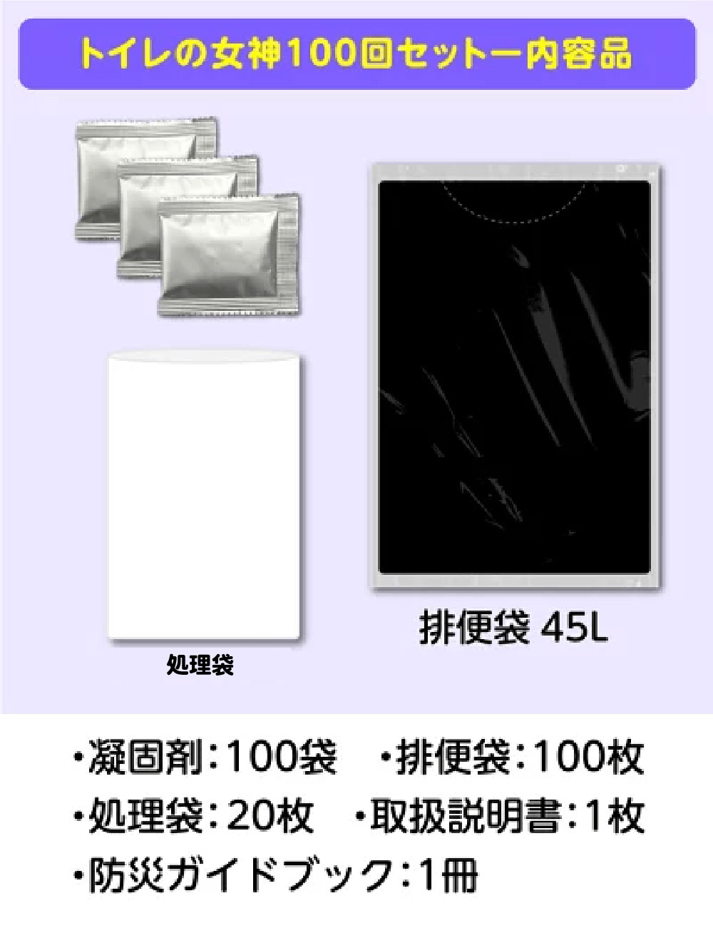 ＼20%offクーポン／ トイレの女神 PREMIUM 非常用 簡易トイレ 100回分 半永久 防災トイレ 防災用トイレ 防災グッズ 災害用トイレ 非常用トイレ 抗菌 凝固剤 携帯トイレ 女性 地震 震災 災害時 送料無料 日本製抗菌凝縮剤 国産 災害トイレ 災害用トイレ