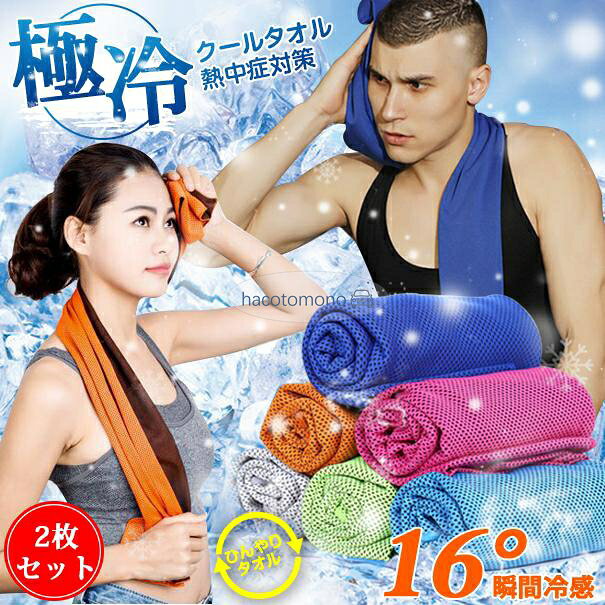 ひんやりタオル 2枚セット クールタオル 冷えタオル メンズ レディース 熱中症対策 冷感タオル ジム