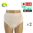 【母の日セール】 尿漏れパンツ 2枚組 日本製 綿100％ スキンケア加工保湿 パッド付き 失禁ショーツ 15cc 吸水ショーツ おしゃれな レ..