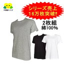 2枚組 綿100％ メンズ シャツ 半袖 紳士 丸首 Tシャツ 綿100 インナー シャツ 無地 肌着 下着 トップス ホワイト グレー ブラック 白 杢グレー 黒 2枚セット アンダーウェア おすすめ 定番