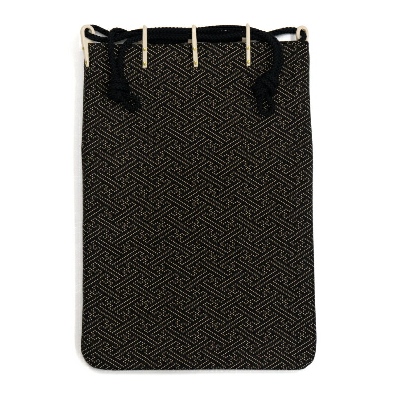 ◇印傳屋◇ 合切袋大 [3004]黒地×白漆・赤漆約26.5×19×1.5cm甲州印伝 甲州印傳 印伝屋 上原勇七 いんでん inden-ya 信玄袋 巾着 Gassai-bukuro shingen bukuro kinchaku purse pouchd991743050197