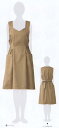 【送料無料】CS2337 エプロンドレス 女性用 2色 ベージュ・ブラックスカート丈 S:56cm M:57cm L:58cm LL:59cm 3L:59cmセブンユニフォーム