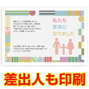 【差出人印刷込み 官製はがき 30枚】 再婚報告はがき・お知らせ SAI-05 再婚 葉書 ハガキ 写真なし