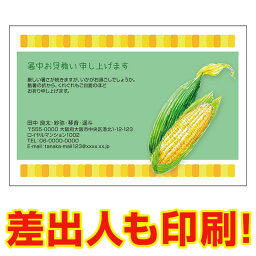 【差出人印刷込み 官製はがき 30枚】 暑中見舞いはがき SS-120 夏　挨拶状　暑中見舞い ハガキ 暑中はがき