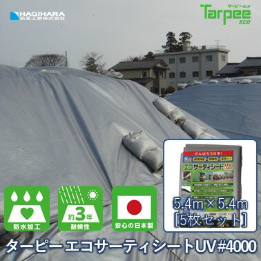 【メーカー公式】ターピー エコサーティシートUV#4000 5.4m×5.4m [5枚セット] シルバー | 日本製 ECO4000SI5454 超厚…