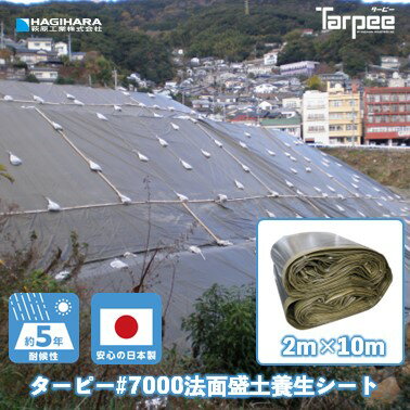 【セール連動★抽選で2人に1人最大100%ポイントバック 要エントリ】【受注生産】ターピー #7000 法面・盛土 養生シート 2m 10m ODグリーン ブラック |日本製 超厚手 UV剤入 UVシート ブルーシー…