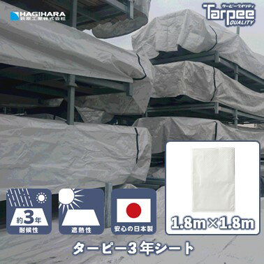 【メーカー公式】3年シート 1.8m×1.8m ホワイト | 1818 国産 日本製 白 遮熱効果 レジャーシート 日よけ 保護 実寸仕…