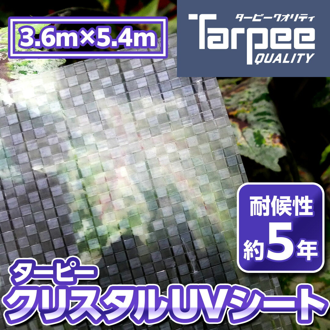 【受注生産】ターピー クリスタルUVシート 3.6m 5.4m | 日本製 半透明 軽量 長持ち UV剤入 UVシート ブルーシート養生 防犯対策 視認性 長期使用 雨よけ カバー 防水 台風 防災 屋根国産