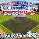 野球場用雨よけシート グラウンドレインカバー 25m×25m 4枚セット[土のう付][受注生産] | ODグリーン ハトメ付き 個人宅配送不可 グランド 雨天養生 練習場 野球場 ベースボール 日本製 送料無料