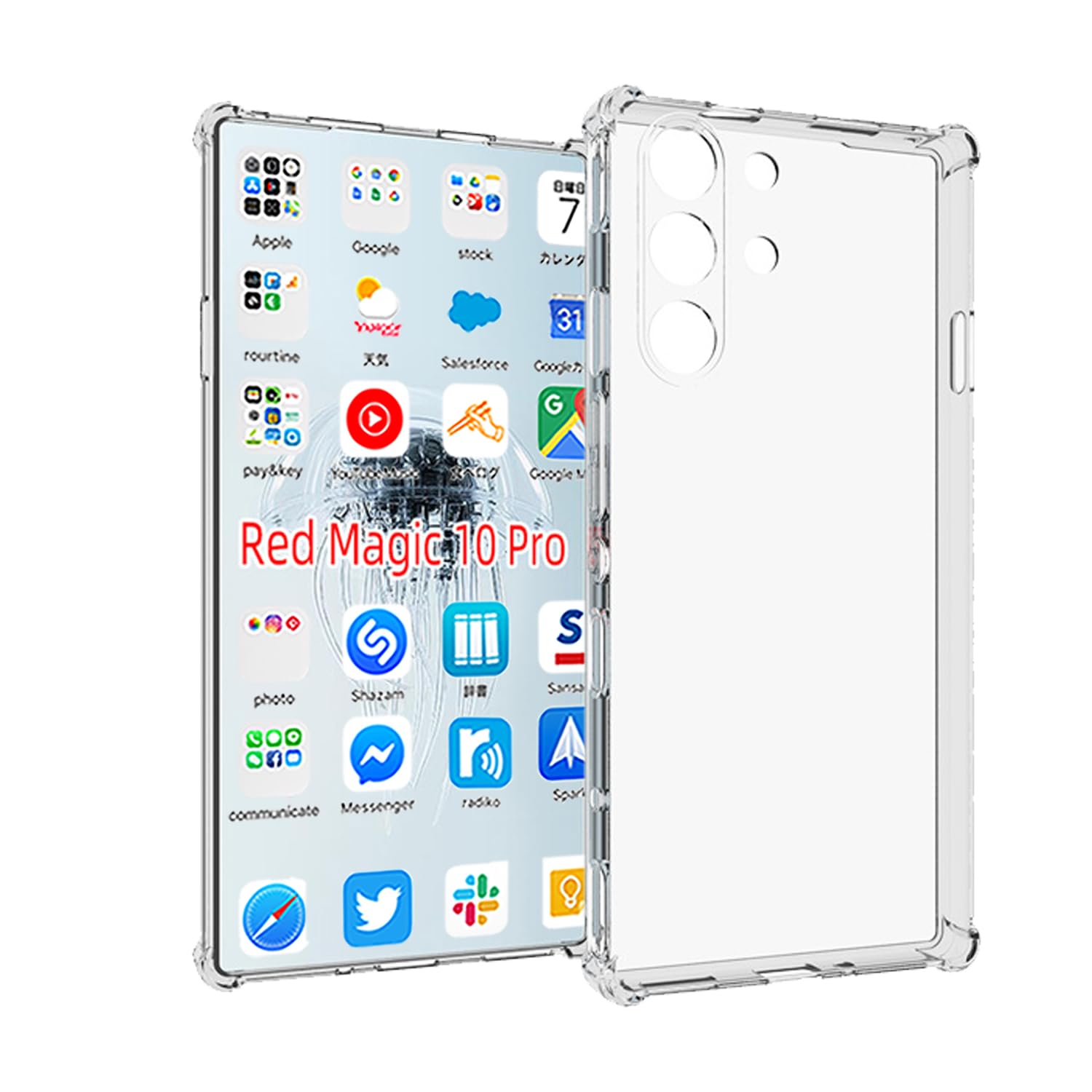 REDMAGIC 10 Pro 用のケース RedMagic 10 Pro+ 用の保護カバー 薄型 TPU材質耐衝撃 ケース スマホケース 黄変防止/滑り止め/擦り傷防止/柔軟/光沢感/軽·薄/透明