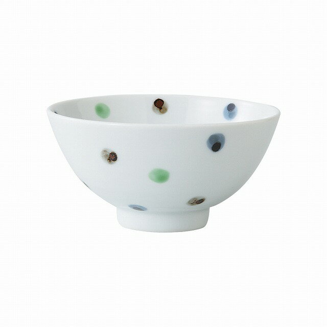 彩色点 飯碗 緑 波佐見焼 Saishokuten small bowl for cooked rice green Hasami ware Japanese ceramic.