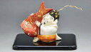 /  u тitj N Kyo-yaki. Japanese ceramic ornament. Ebisu and lucky snapper.