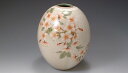 /  Ԋ ԕr |  Kyo-yaki. Japanese ceramic Ikebana flower vase. White sakura.