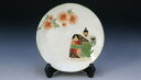 /  u liMtj  Kyo-yaki. Japanese ceramic ornament. Hina dall decorative plate.