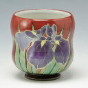 /  ԏW   Kyo-yaki. Teacup Yunomi Iris. Paper box. Ceramic.