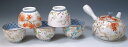 /  }{Zbg 푵 ʉԒ ؔ Kyo-yaki. Set of Japanese yunomi teacup and kyusu teapot irodorikacho. Wooden box. Porcelain.