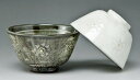 /  vwgјq ڈ  Kyo-yaki. Set of 2 meshiwan bowl Kushimeinka. Paper box. ceramic.