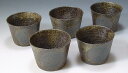 /  Β  Kyo-yaki. Set of 5 Japanese small bowls sobachoko. Paper box. Ceramic.