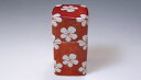 /  k} ԏ~  Kyo-yaki. Japanese porcelain toothpick case yojiire red plum. Paper box.