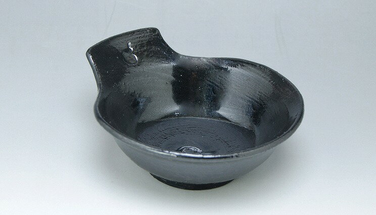京焼/清水焼 陶器 取鉢5客揃 黒釉 紙箱入 Kyo-yaki. Set of 5 Japanese small bowls kuroyu. Paper box. Ceramic.