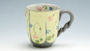 京焼/清水焼 陶器 マグカップ 彩野（黄） 紙箱入 Kyo-yaki. Japanese mug cup ayano yellow. Paper box. Porcelain.