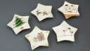 /  u ̃NX}X 5  Kyo-yaki. Set of 5 Japanese chopstick spoon rest star night christmas. Paper box. Porcelain.