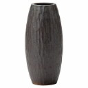 My S֒  ԊEԕr ϔ Japanese Ceramic Shigaraki ware. Ikebana flower vase. Iron glaze long.