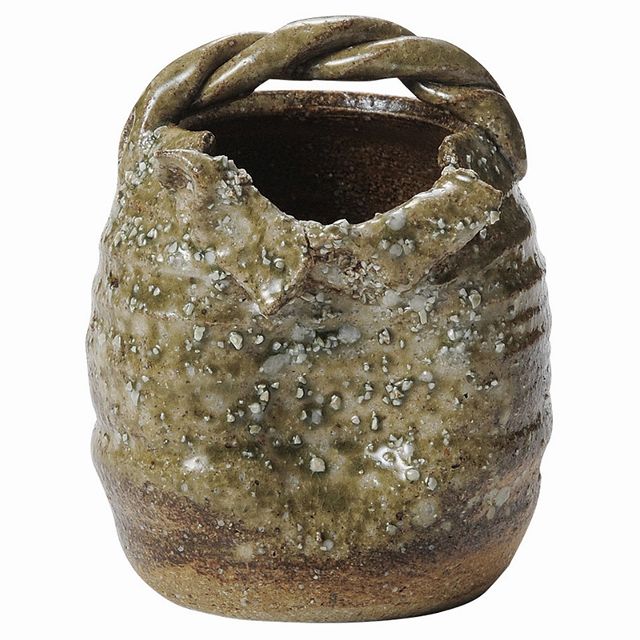 信楽焼 M127 卓上 一輪挿し 花器・花瓶 Japanese Ceramic Shigaraki ware. Ikebana desk small flower vase.