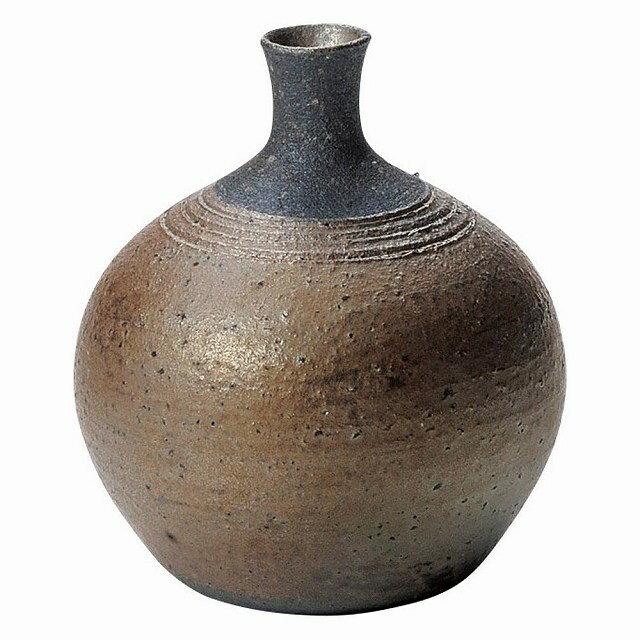 信楽焼 M133 卓上 一輪挿し 花器・花瓶 Japanese Ceramic Shigaraki ware. Ikebana desk small flower vase.
