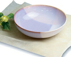 萩焼 shikisai ボウルL ピンク、紫 木箱入 Japanese ceramic Hagi-ware. Shikisai pink and purple bowl with wooden box.