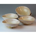  ̎(ϔ) Hagiyaki 5 small dishes made in Japan. Japanese pottery.