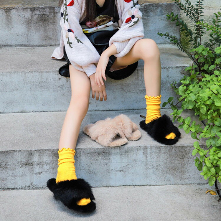 訳あり 在庫処分セール 子供靴 ファー サンダル キッズ お洒落 ファー靴 もこもこ ボア スリッパ D002