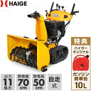 ハイガー 自走式エンジン除雪機 クローラー 家庭用/業務用 11馬力 除雪幅70cm HG-K1101Q 【1年保証】