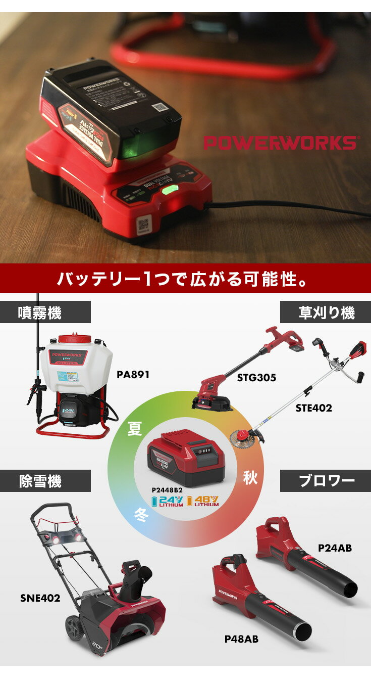 ハイガー公式 充電式 電動噴霧器 背負い式（本体のみ/バッテリーセット）15L コードレス ノズル5種付 POWERWORKS PA891/PA891P 1年保証 3