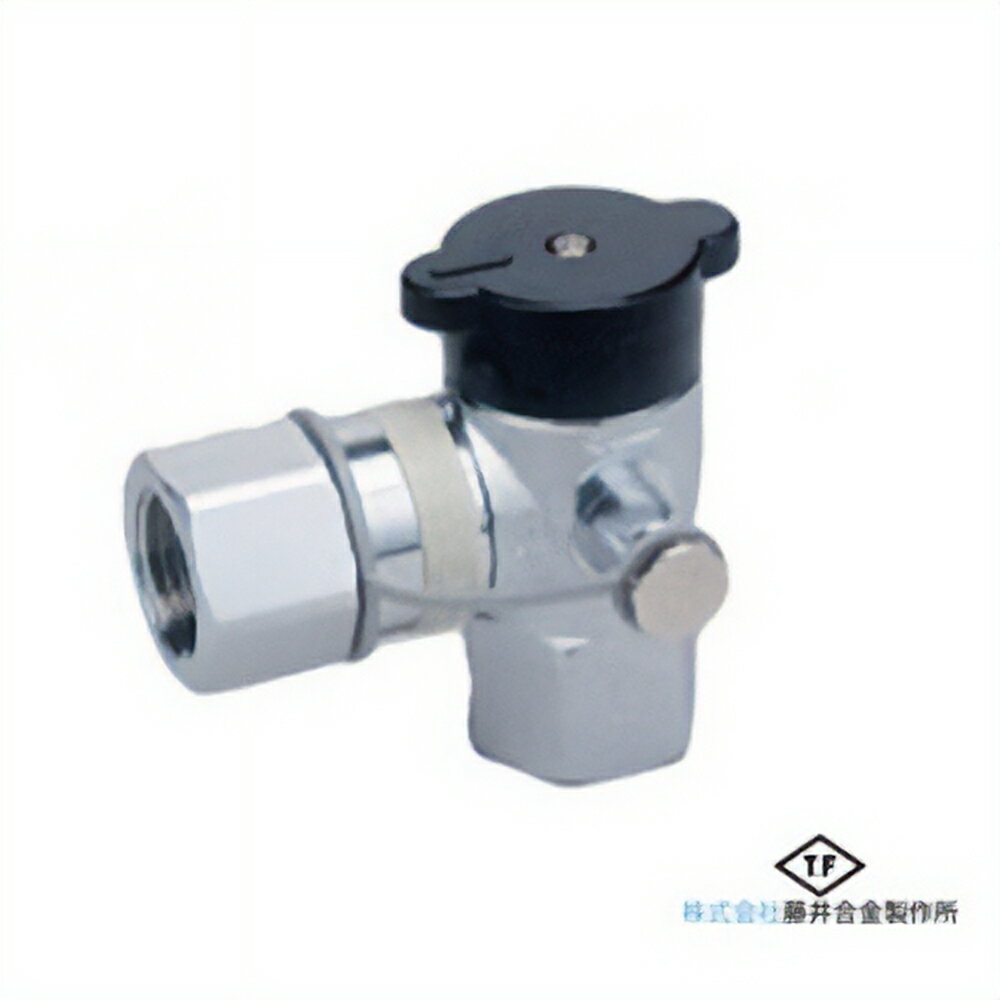 機器接続ガス栓 FV612Y L形　検査口付　15A　都市ガス用　藤井合金製作所 RC1/2xRC1/2 水回り修理 配管部品 DIY用品 住宅設備 業務用パーツ 耐久性