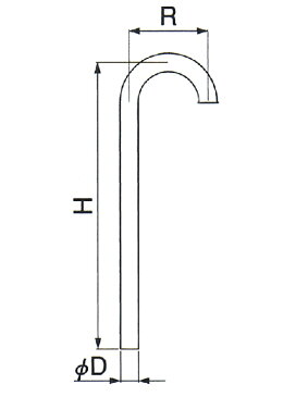 ミヤコ:Sトラップ用ステッキ(標準R) ＜M6S＞ 型式:M6S-38×500×180