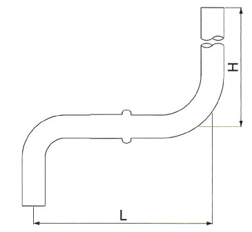 ミヤコ:スミ付ロータンク用洗浄管 型式:M572D-38