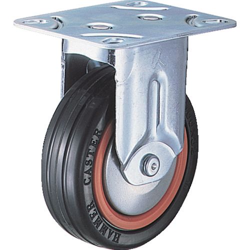 ハンマーキャスター:ハンマー 固定式ゴム車輪(ナイロンホイール・ボールベアリング)125mm トータルロック 型式:420MR-RB125