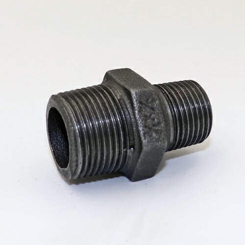 海外調達品(ツビオ):黒継手・異径ニップル(シュリンク又は袋入り) 型式:HC-RNI-3/4x1/2-BK