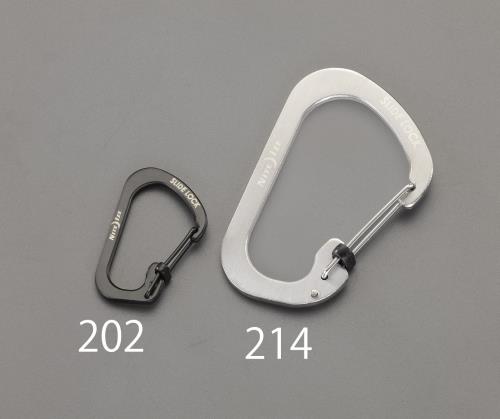エスコ (ESCO) EA638AD-212 43x28mm D型カラビナ(ロック付/シルバー) EA638AD-212
