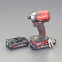 【SALE価格】エスコ (ESCO) EA813PA-13 DC18.0V/3.0Ah インパクトドライバー(赤/充電式) EA813PA-13